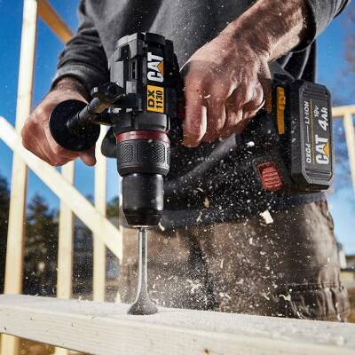 CAT DX1130.1 18Volt/4.0Ah Li-ion 80Nm Çift Akülü Kömürsüz Profesyonel Şarjlı Darbeli Matkap - 3