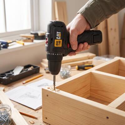 CAT DX1140 12Volt/2.0Ah Li-ion Çift Akülü Kömürsüz Profesyonel Şarjlı Darbesiz Matkap - 5