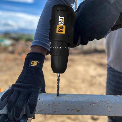 CAT DX1160 12Volt/2.0Ah Li-ion Çift Akülü Kömürsüz Profesyonel Şarjlı Darbeli Matkap + DA01901 32 Parça Aksesuar Seti - 6