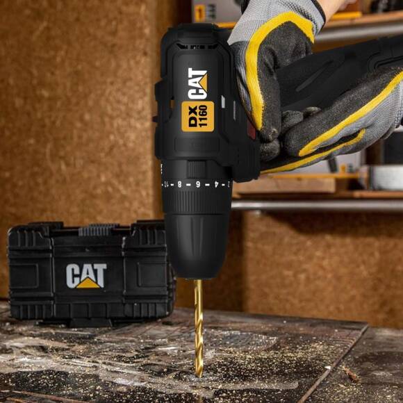 CAT DX1160.1 12Volt/2.0Ah Li-ion Tek Akülü Kömürsüz Profesyonel Şarjlı Darbeli Matkap - 8
