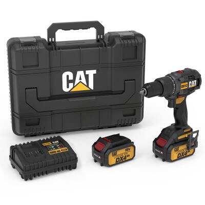 CAT DX12.2 18Volt/4.0Ah Li-ion Çift Akülü Kömürsüz Profesyonel Şarjlı Darbeli Matkap - Cat (1)