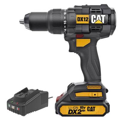 CAT DX12BC 18Volt/2.0Ah Li-ion Tek Akülü Kömürsüz Profesyonel Şarjlı Darbeli Matkap - Cat