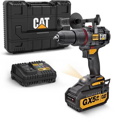 CAT DX13 18Volt/5.0Ah GRAPHENE Li-ion Kömürsüz Profesyonel Şarjlı Darbeli Matkap - Cat