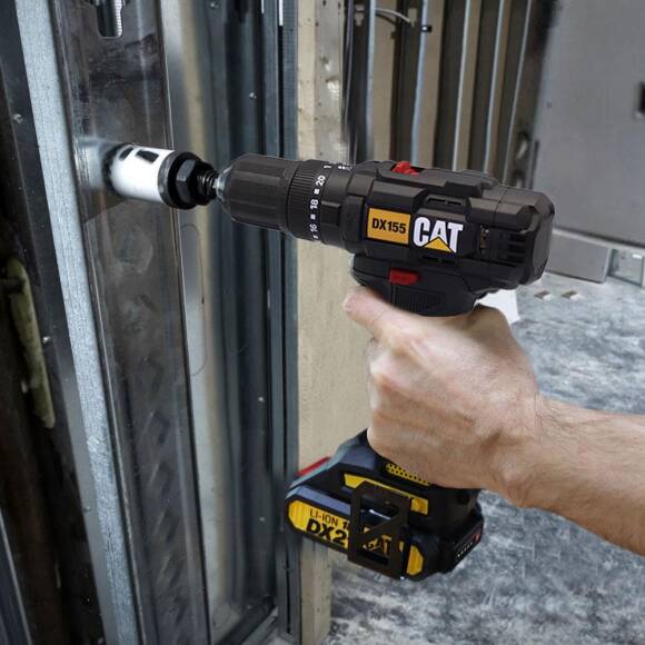 CAT DX155.1SET 18Volt/2.0Ah Li-ion Çift Akülü Profesyonel Şarjlı Darbeli Matkap + DA01901 32 Parça Vidalama Uç Seti - 10