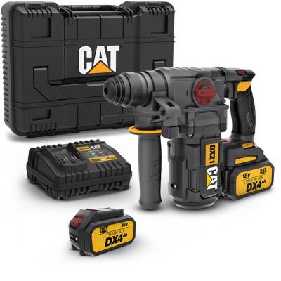 CAT DX21 18Volt 4.0Ah 2.2J Li-ion Çift Akülü Şarjlı Kömürsüz Profesyonel SDS-Plus Pnömatik Kırıcı/Delici - Cat