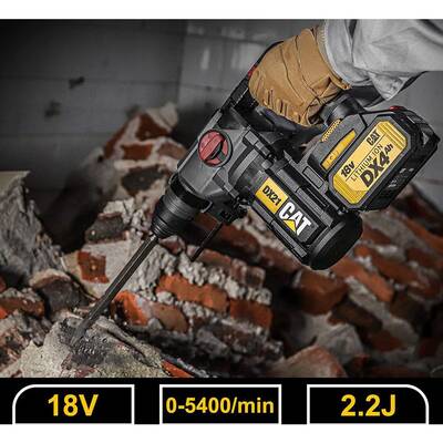 CAT DX21 18Volt 4.0Ah 2.2J Li-ion Çift Akülü Şarjlı Kömürsüz Profesyonel SDS-Plus Pnömatik Kırıcı/Delici - Thumbnail
