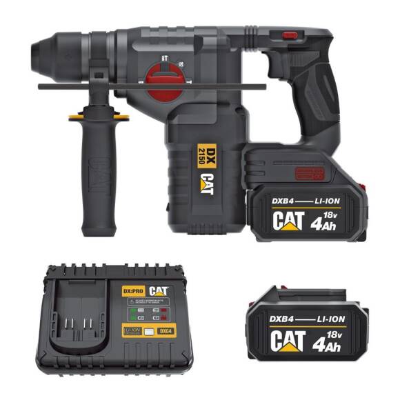 CAT DX2150 18Volt/4.0Ah 2.8J Li-ion Çift Akülü Kömürsüz Profesyonel SDS-Plus Kırıcı/Delici - 2