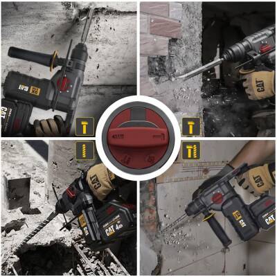 CAT DX2150 18Volt/4.0Ah 2.8J Li-ion Çift Akülü Kömürsüz Profesyonel SDS-Plus Kırıcı/Delici - 8