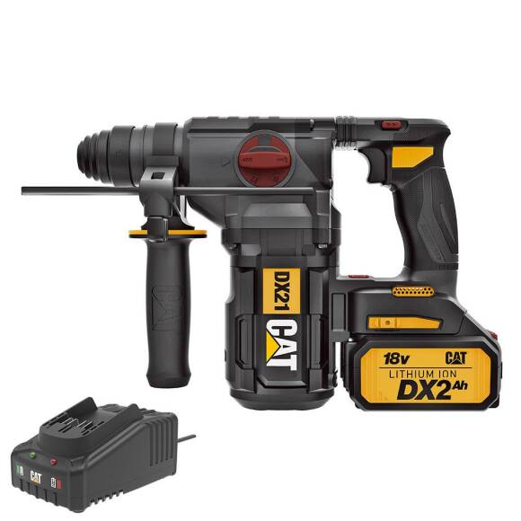 CAT DX21BC 18Volt 2.0Ah 2.2J Li-ion Tek Akülü Şarjlı Kömürsüz Profesyonel SDS-Plus Pnömatik Kırıcı/Delici - 2