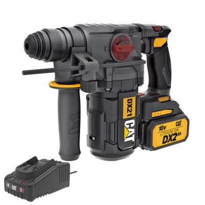 CAT DX21BC 18Volt 2.0Ah 2.2J Li-ion Tek Akülü Şarjlı Kömürsüz Profesyonel SDS-Plus Pnömatik Kırıcı/Delici - CAT