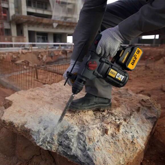 CAT DX21BC 18Volt 2.0Ah 2.2J Li-ion Tek Akülü Şarjlı Kömürsüz Profesyonel SDS-Plus Pnömatik Kırıcı/Delici - 5