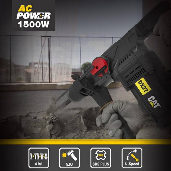CAT DX27SET 1500Watt 5.0J 32MM Profesyonel SDS-Plus Kırıcı/Delici + DA03903 3 Parça Kırıcı Uç Seti - 9