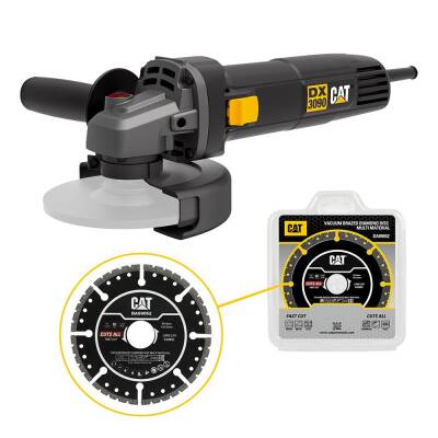 CAT DX3090 720Watt 125mm Profesyonel Avuç Taşlama + DA09052 Genel Amaçlı Elmas Kesme Diski - Cat
