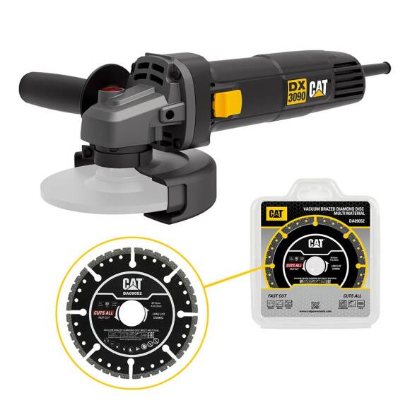 CAT DX3090 720Watt 125mm Profesyonel Avuç Taşlama + DA09052 Genel Amaçlı Elmas Kesme Diski - 1