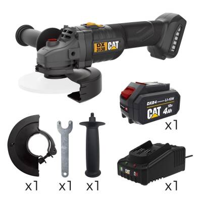 CAT DX3130 18Volt/4.0Ah 125mm Tek Akülü Kömürsüz Profesyonel Avuç Taşlama - Cat (1)