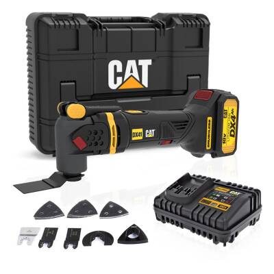 CAT DX41 18Volt/4.0Ah Li-ion Tek Akülü Kömürsüz Profesyonel Çok Amaçlı Devir Ayarlı Raspalama+14 Adet Aksesuar - 1