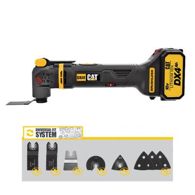 CAT DX41 18Volt/4.0Ah Li-ion Tek Akülü Kömürsüz Profesyonel Çok Amaçlı Devir Ayarlı Raspalama+14 Adet Aksesuar - 2