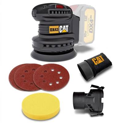 CAT DX43B 18Volt 125mm Kömürsüz Devir Ayarlı Profesyonel Eksantrik Zımpara (Akü Dahil Değildir) - Cat