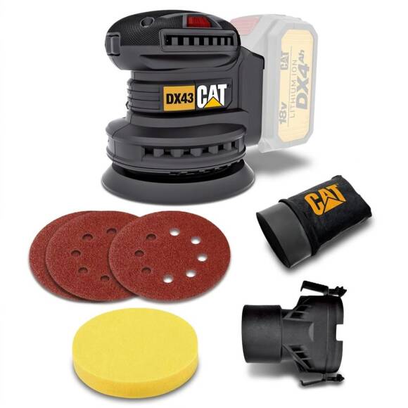 CAT DX43B 18Volt 125mm Kömürsüz Devir Ayarlı Profesyonel Eksantrik Zımpara (Akü Dahil Değildir) - 1
