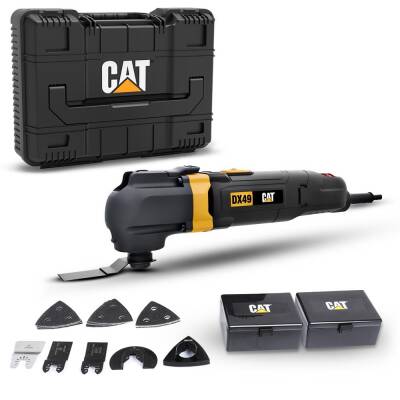 CAT DX49.1 350Watt Profesyonel Çok Amaçlı Devir Ayarlı Kesme Raspalama ve Zımpara + 14 Adet Aksesuar - CAT