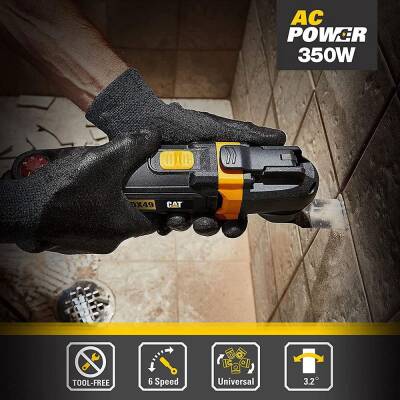 CAT DX49.1 350Watt Profesyonel Çok Amaçlı Devir Ayarlı Kesme Raspalama ve Zımpara + 14 Adet Aksesuar - 3