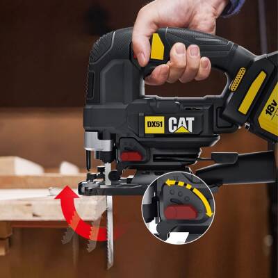 CAT DX51BC 18Volt 2.0Ah Li-ion Tek Akülü Profesyonel Kömürsüz Dekupaj Testere - 7