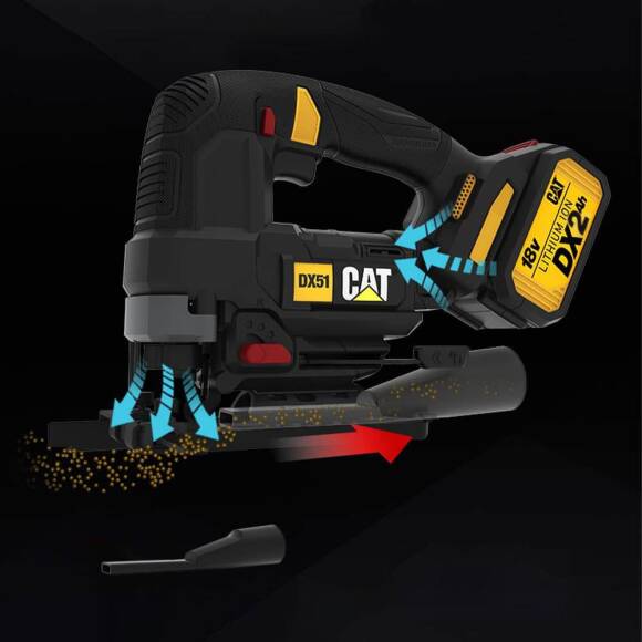 CAT DX51BC 18Volt 2.0Ah Li-ion Tek Akülü Profesyonel Kömürsüz Dekupaj Testere - 8
