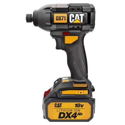 CAT DX71.2 18Volt 4.0Ah Li-ion Çift Akülü 215Nm Kömürsüz Profesyonel Şarjlı Darbeli Tornavida - Cat