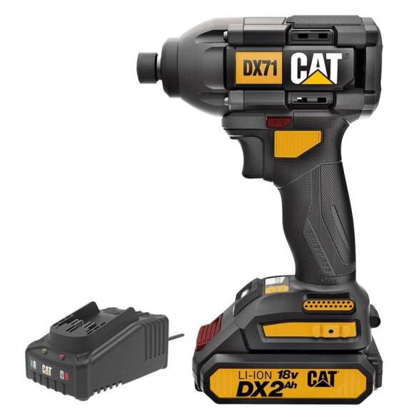 CAT DX71BC 18Volt 2.0Ah Li-ion Tek Akülü 215Nm Kömürsüz Profesyonel Şarjlı Darbeli Tornavida - 2