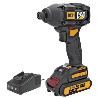 CAT DX71BC 18Volt 2.0Ah Li-ion Tek Akülü 215Nm Kömürsüz Profesyonel Şarjlı Darbeli Tornavida - CAT