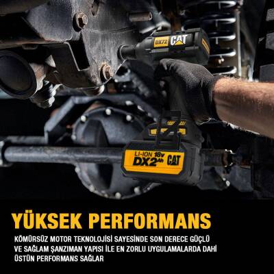 CAT DX72BC 18Volt/2.0Ah Li-ion Tek Akülü Şarjlı 350Nm Kömürsüz Profesyonel Somun Sıkma - 6