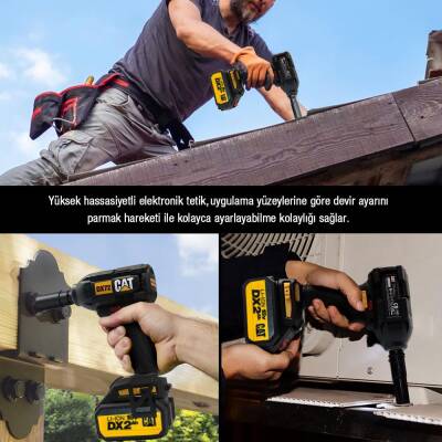 CAT DX72BC 18Volt/2.0Ah Li-ion Tek Akülü Şarjlı 350Nm Kömürsüz Profesyonel Somun Sıkma - 10