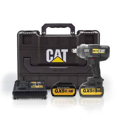 CAT DX73G 18Volt 5.0 Ah. GRAPHENE Çift Akülü 1700/2100Nm Kömürsüz Profesyonel Şarjlı Somun Sıkma - CAT