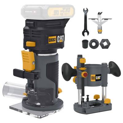 CAT DX82B.3 18Volt Şarjlı Kömürsüz 6mm Devir Ayarlı Profesyonel Avuç İçi El Frezesi Formika Tıraşlama (Akü Dahil Değildir) - Cat