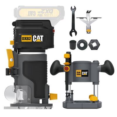CAT DX82B.3 18Volt Şarjlı Kömürsüz 6mm Devir Ayarlı Profesyonel Avuç İçi El Frezesi Formika Tıraşlama (Akü Dahil Değildir) - Cat (1)