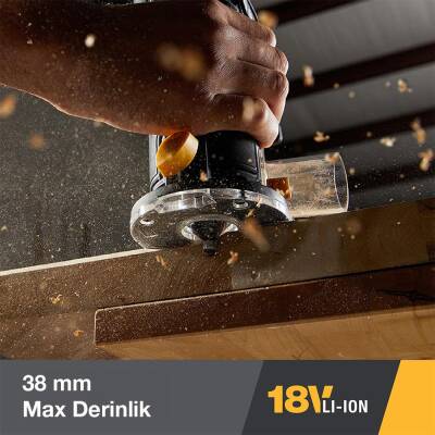 CAT DX82B.3 18Volt Şarjlı Kömürsüz 6mm Devir Ayarlı Profesyonel Avuç İçi El Frezesi Formika Tıraşlama (Akü Dahil Değildir) - 7