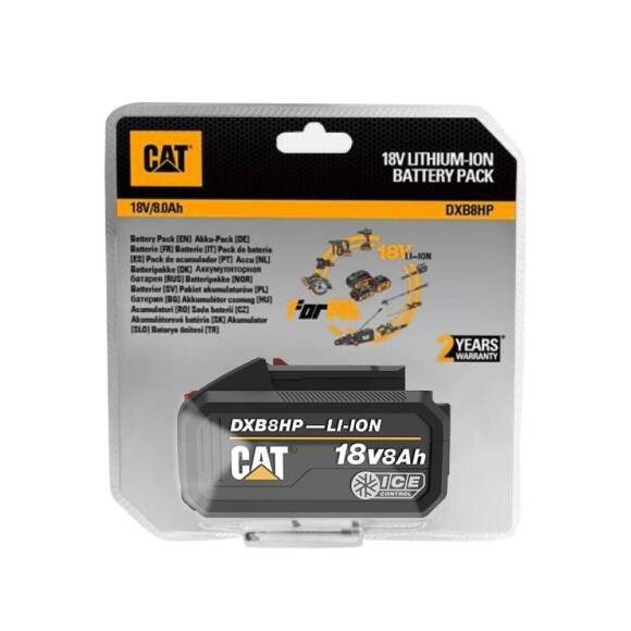 CAT DXB8HP 18Volt 8.0Ah. Li-ion ICE CONTROL ONE FOR ALL Profesyonel Yedek Akü - 9