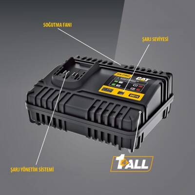 CAT DXC15 18Volt Li-ion ONE FOR ALL Profesyonel Hızlı Akü Şarj Cihazı - 3
