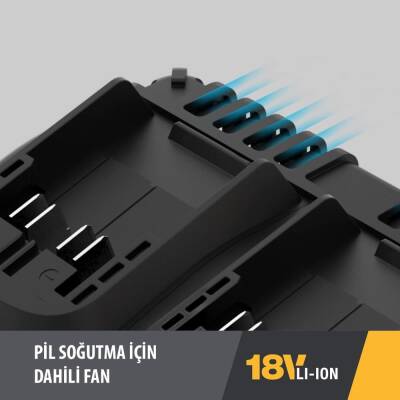 CAT DXC152 18Volt Li-ion ONE FOR ALL Profesyonel İkili Hızlı Akü Şarj Cihazı - 6