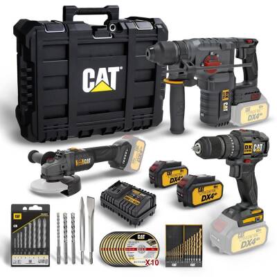 CAT DXK302 DX1010 + DX2150 + DX3131 3 Parça Kombo Set + 39 Parça Aksesuar Seti - CAT