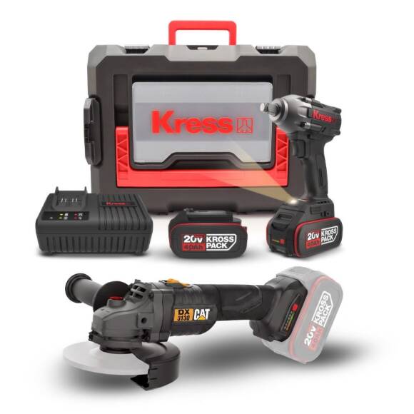 CAT DXKR1SET DX3130B + KUB30.2 18Volt 4.0Ah. Çift Akülü Şarjlı Kömürsüz Profesyonel Ortak Akülü Kombo Set - 1