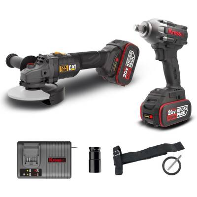 CAT DXKR1SET DX3130B + KUB30.2 18Volt 4.0Ah. Çift Akülü Şarjlı Kömürsüz Profesyonel Ortak Akülü Kombo Set - CAT (1)