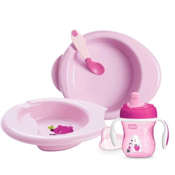 Chicco 4 Parça Beslenme Seti +6 Ay - Kız - 1