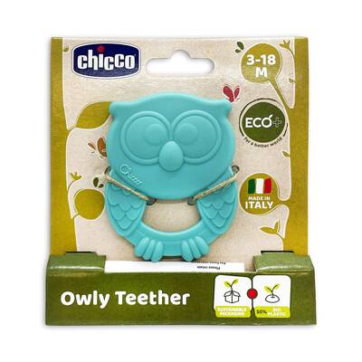 Chicco - Chicco Owly Diş Kaşıyıcı 3-18 Ay - Mavi