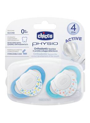 Chicco Physio Silikon Emzik 4m+ 2'li - Mavi - Chicco