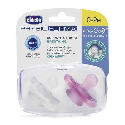 Chicco PhysioForma Mini Soft 2'li Emzik 0-2 Ay Kız - Chicco