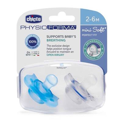 Chicco - Chicco PhysioForma Mini Soft 2'li Emzik 2-6 Ay Erkek