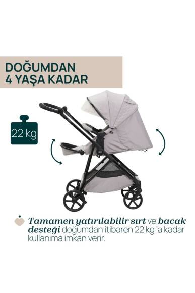 Chicco Seety Çift Yönlü Bebek Arabası - Florence Beige - 6