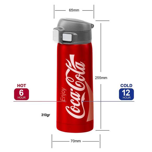 Coca-Cola CCMDB50 0,50L Vakumlu Çift Yalıtımlı Paslanmaz Çelik Seyahat Bardağı /Termos - 5