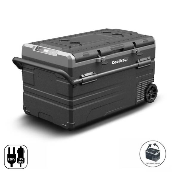 Coolist CLK120W 12/24V 220Volt 114 Litre Tek Bölmeli Tekerlekli Outdoor Kompresörlü Oto Buzdolabı/Dondurucu - 1